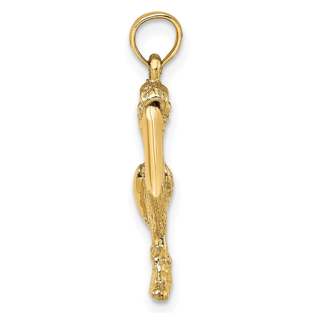 14k Yellow Gold 3-D Standing Pelican with Moveable Mouth Charm