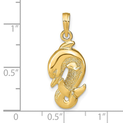 14k Yellow Gold Dolphin Pendant