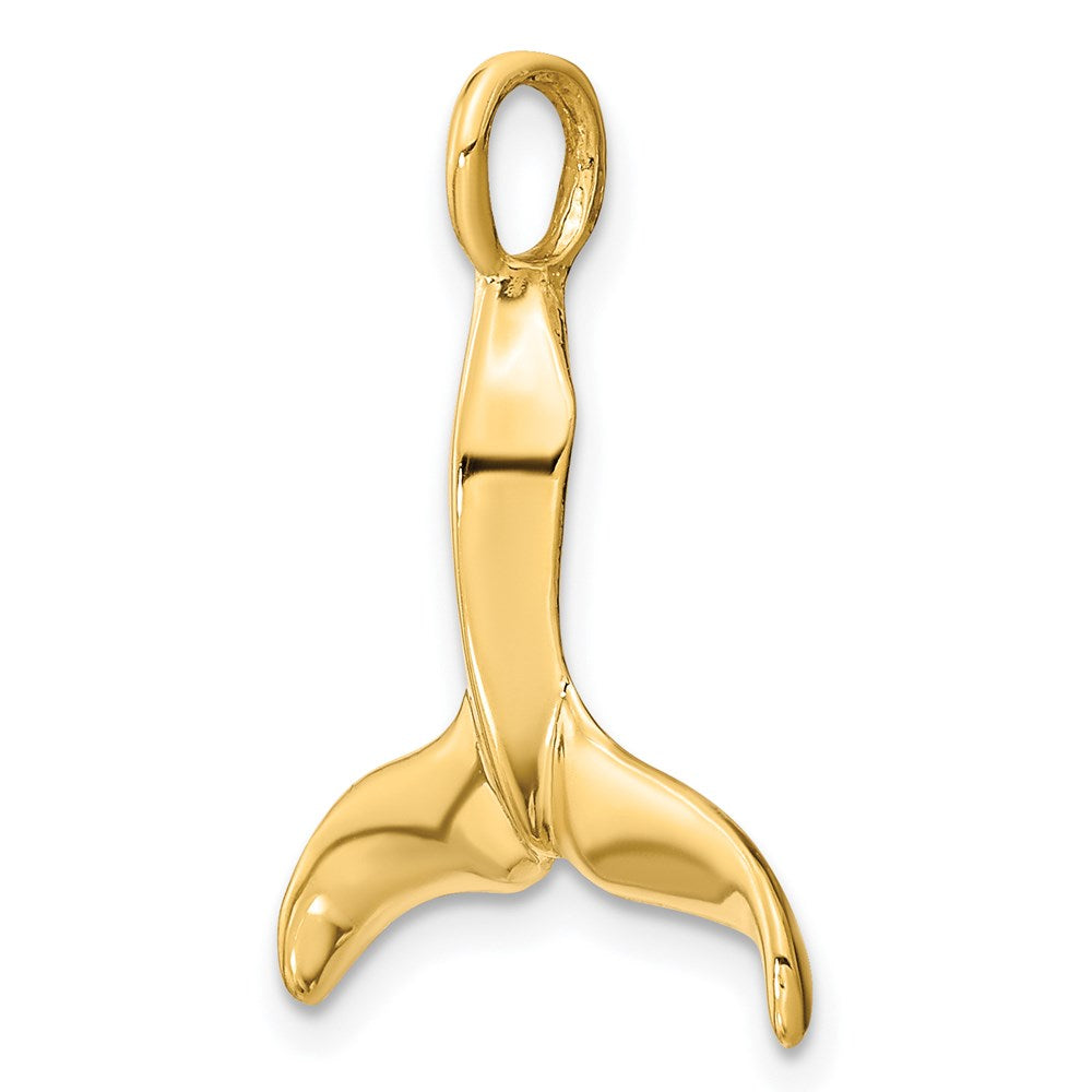 14k Yellow Gold 3-D Polished Whale Tail Charm