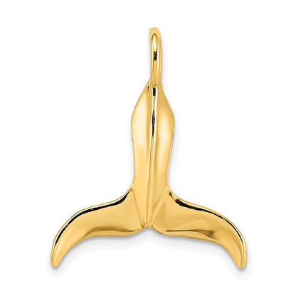 14k Yellow Gold 3-D Polished Whale Tail Charm