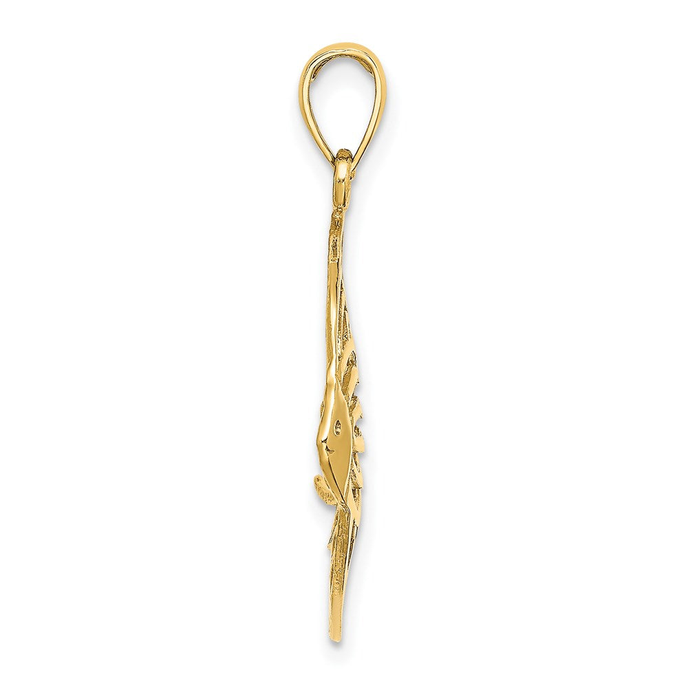 14k Yellow Gold Cut-Out Angelfish Charm