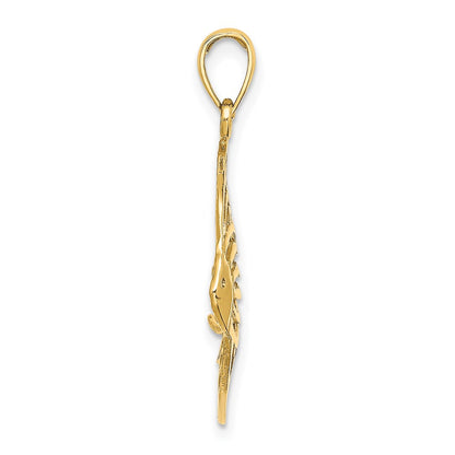 14k Yellow Gold Cut-Out Angelfish Charm
