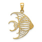 14k Yellow Gold Cut-Out Angelfish Charm