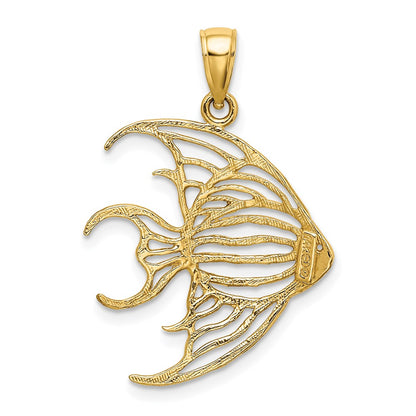 14k Yellow Gold Cut-Out Angelfish Charm