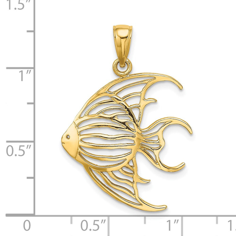 14k Yellow Gold Cut-Out Angelfish Charm