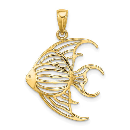 14k Yellow Gold Cut-Out Angelfish Charm