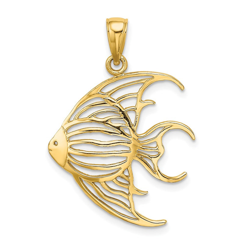 14k Yellow Gold Cut-Out Angelfish Charm