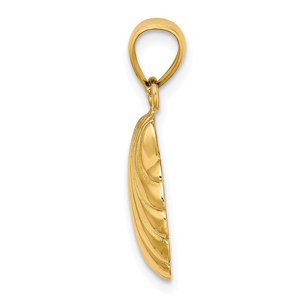 14k Yellow Gold Polished 2-D Scallop Shell Charm