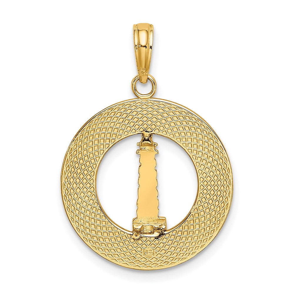 14k Yellow Gold PENTWATER MI Lighthouse Charm