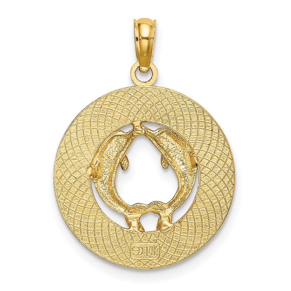 14k Yellow Gold MYSTIC CT Dolphins Charm