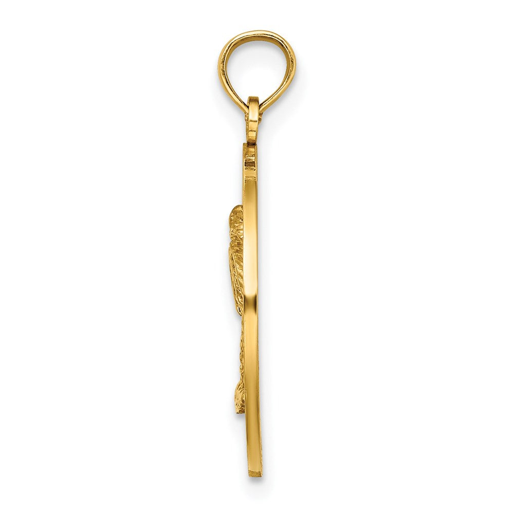 14k Yellow Gold SOUTH BEACH w/Palm Tree Circle Charm