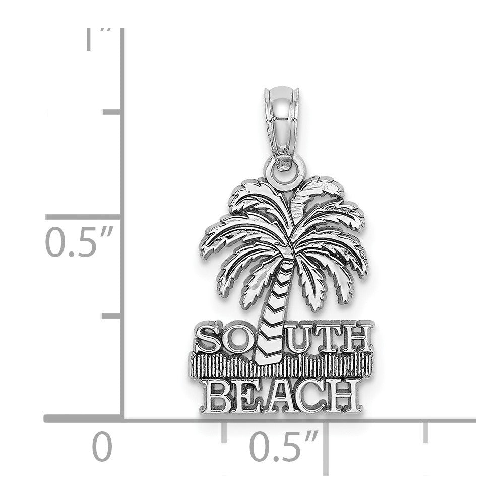 14k White Gold SOUTH BEACH Palm Tree Charm