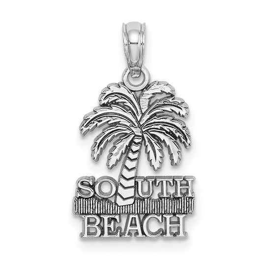 14k White Gold SOUTH BEACH Palm Tree Charm