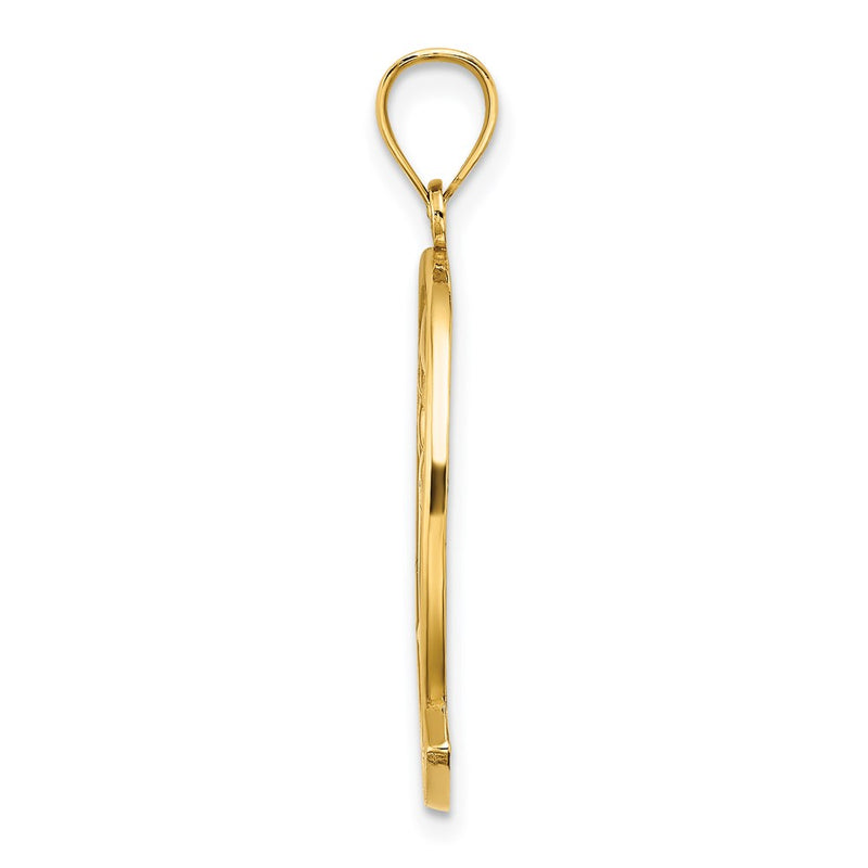 14k Yellow Gold HAWAII w/ Dolphins in Waves Charm