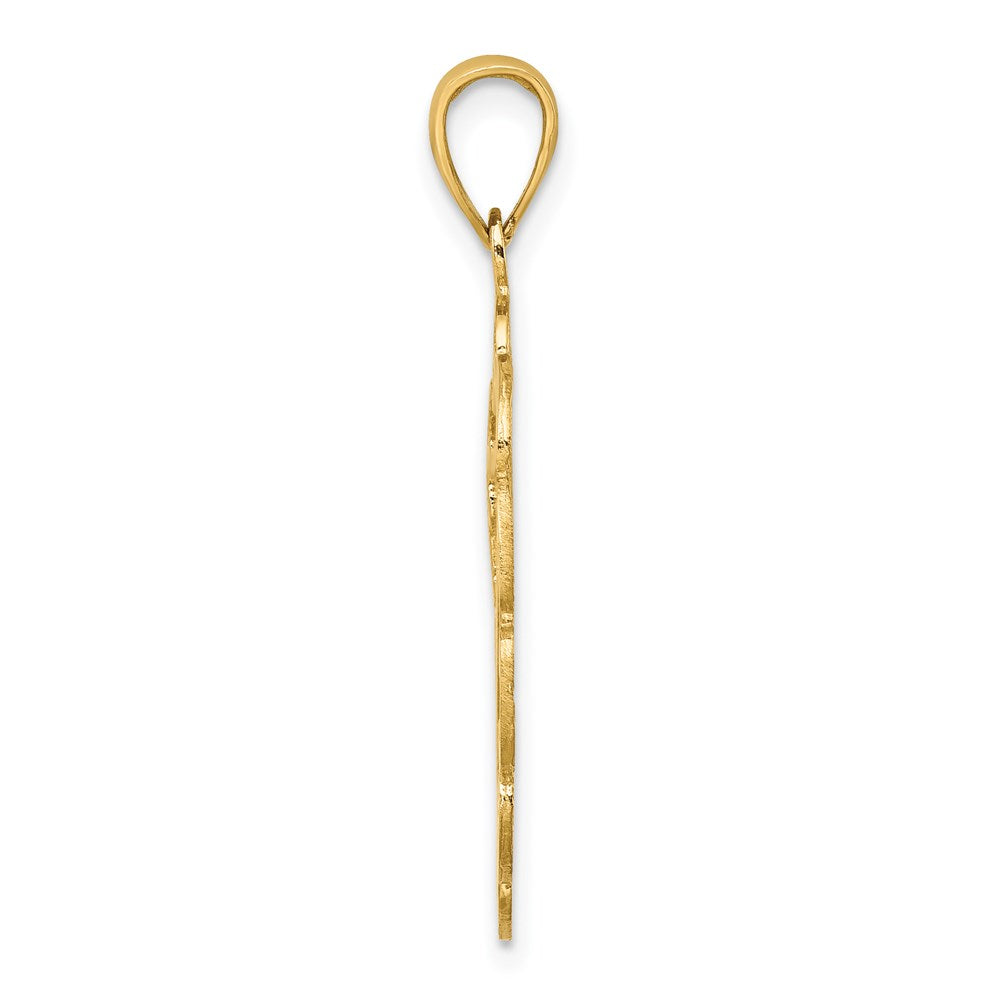 14k Yellow Gold Pelican In Circle Charm
