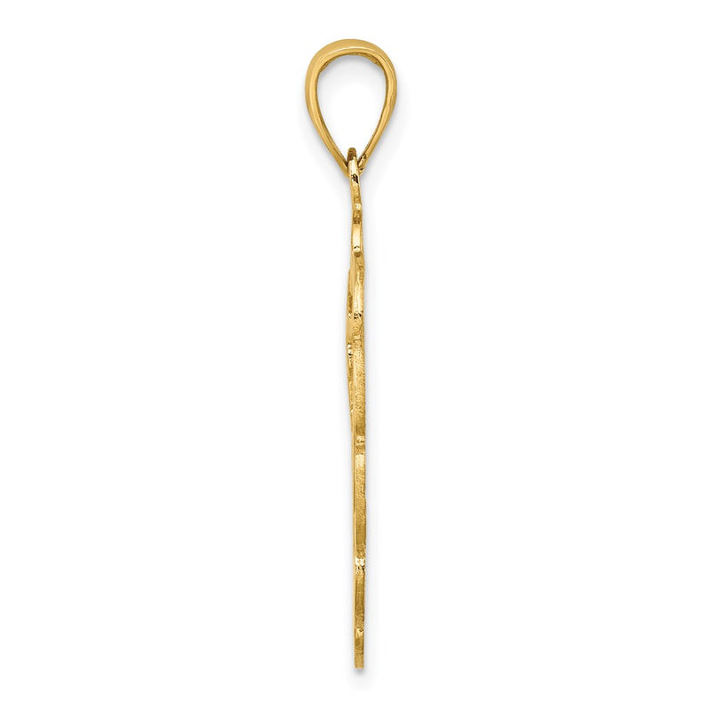 14k Yellow Gold Pelican In Circle Charm