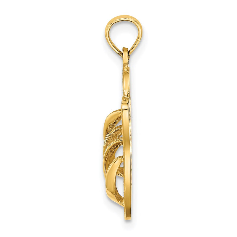 14k Yellow Gold 3D Large SANIBEL ISLAND Double Flip-Flop Charm