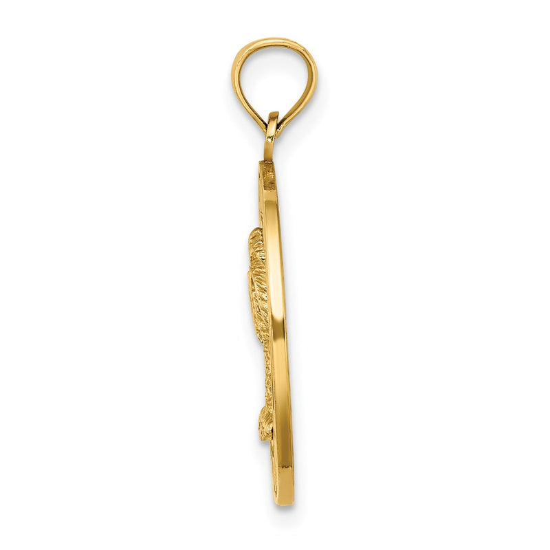 14k Yellow Gold SIESTA KEY FLORIDA  w/Palm Tree Circle Charm