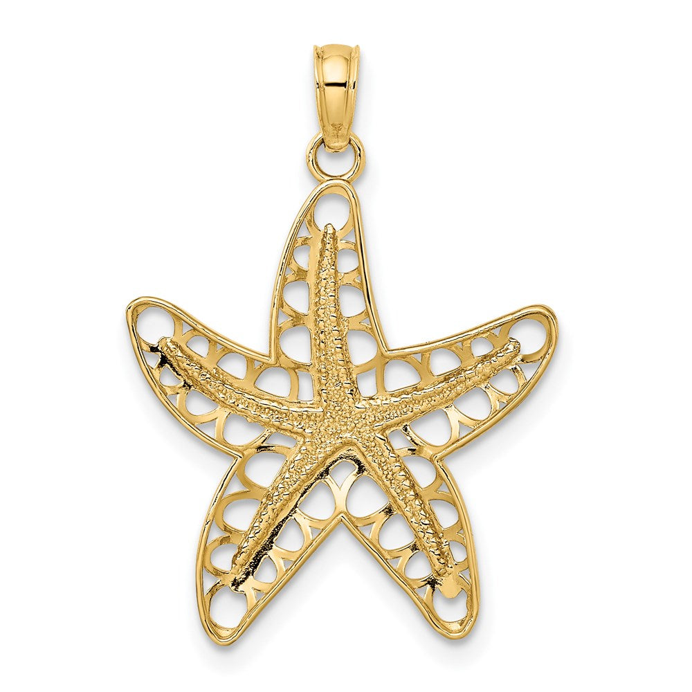 14k Yellow Gold Cut-Out Starfish Charm