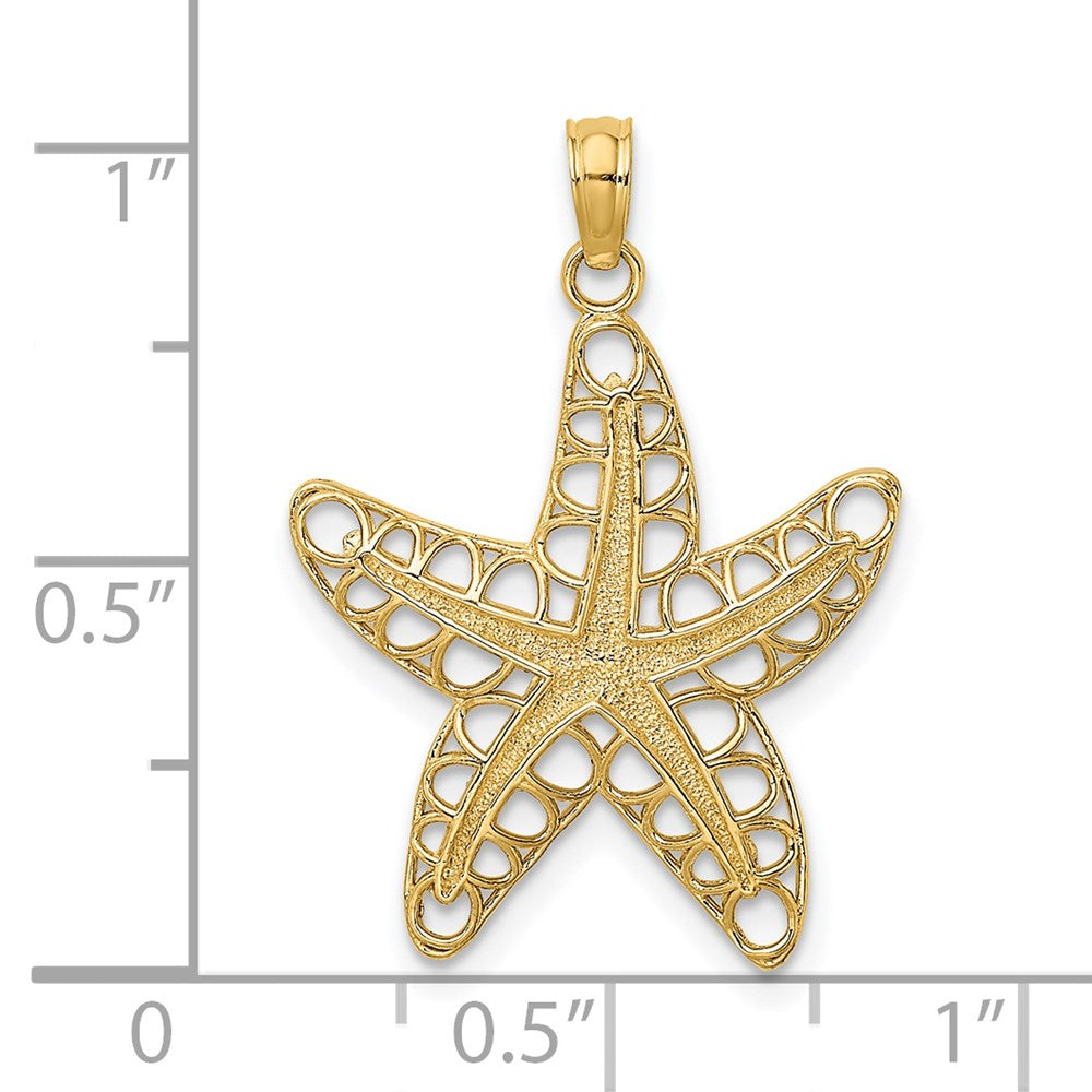 14k Yellow Gold Cut-Out Starfish Charm