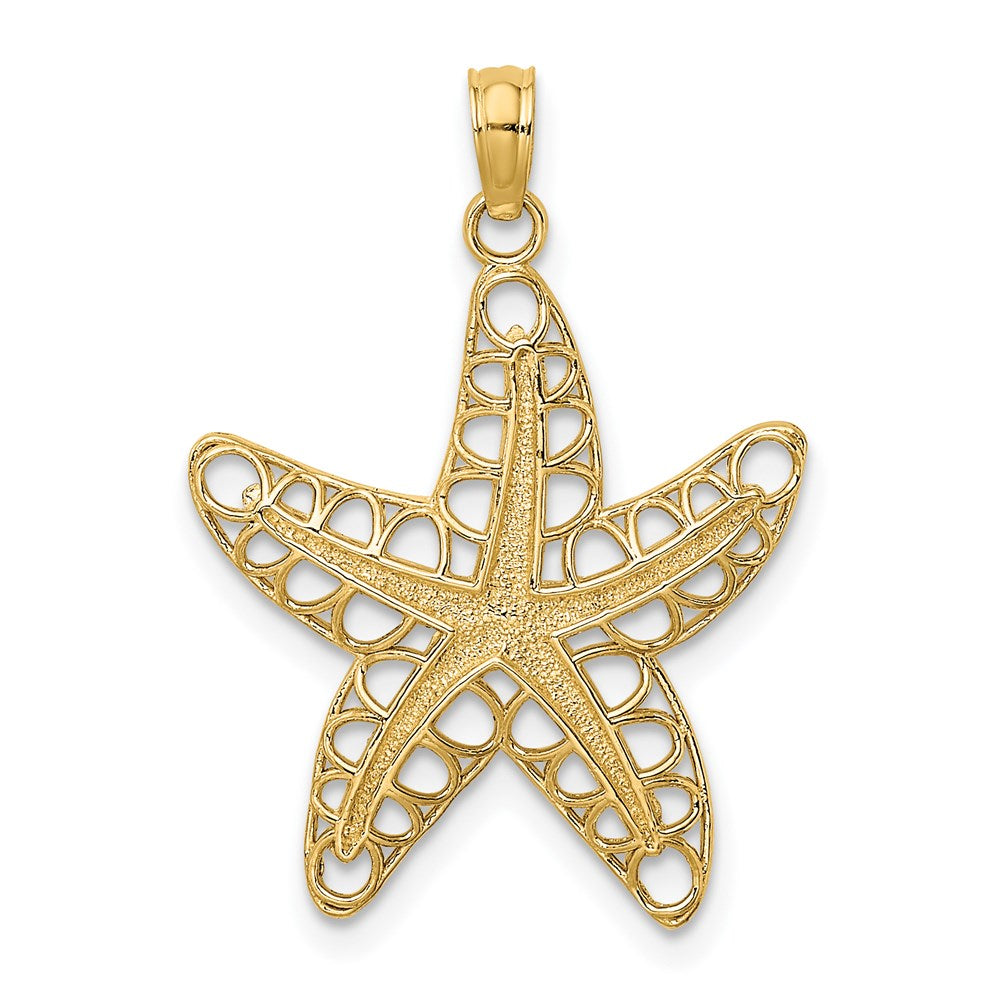 14k Yellow Gold Cut-Out Starfish Charm