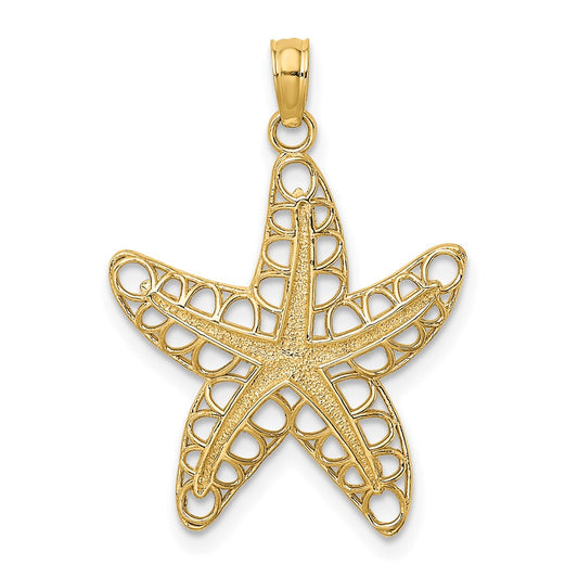 14k Yellow Gold Cut-Out Starfish Charm