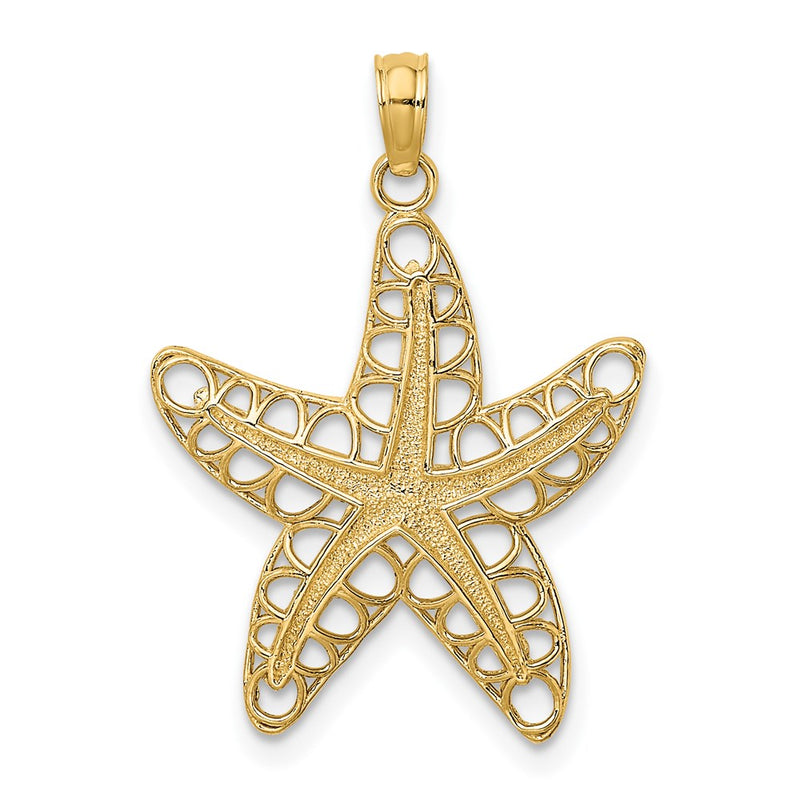 14k Yellow Gold Cut-Out Starfish Charm