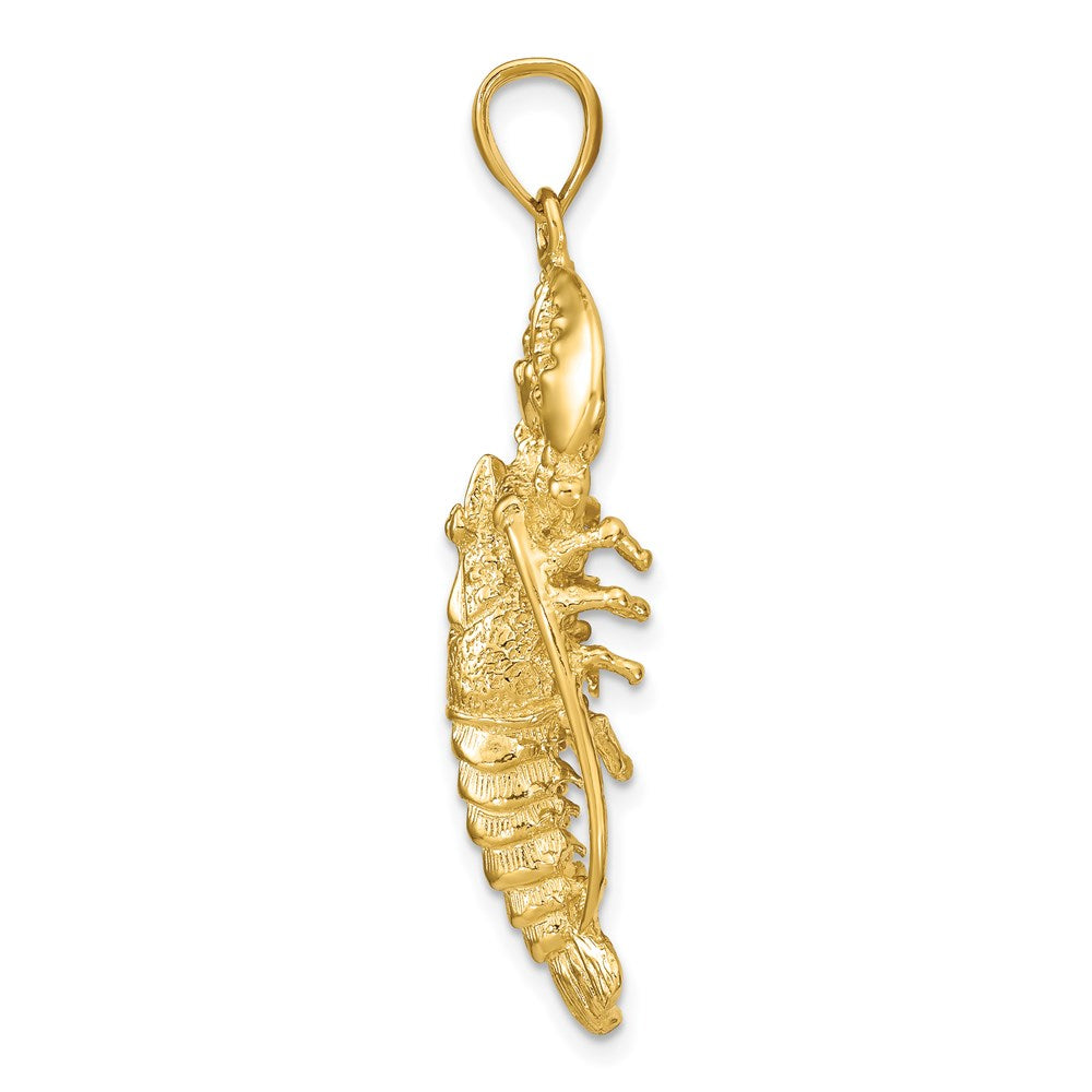 14k Yellow Gold 3D Lobster Pendant