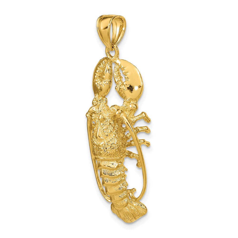 14k Yellow Gold 3D Lobster Pendant