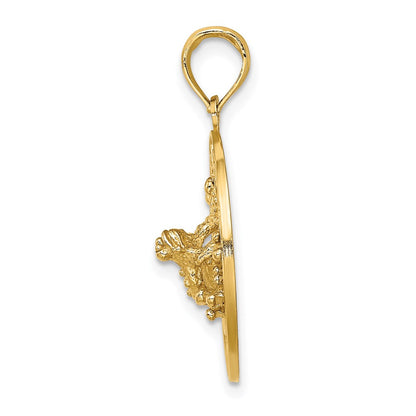 14k Yellow Gold SARASOTA  w/Frog Circle Charm