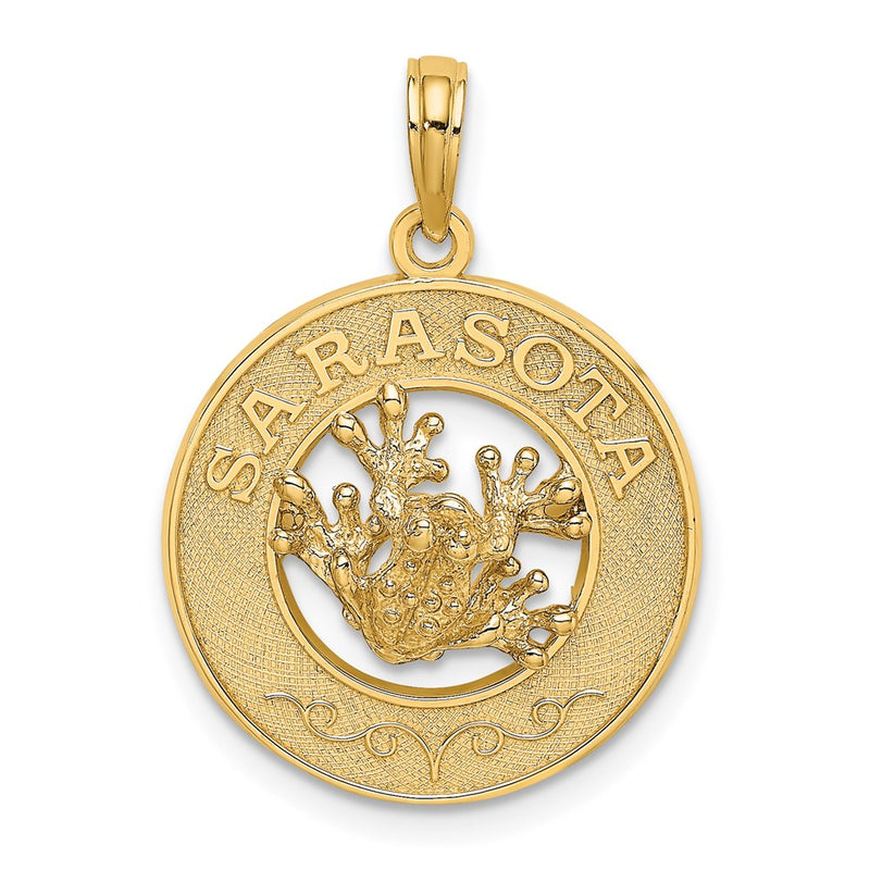 14k Yellow Gold SARASOTA  w/Frog Circle Charm