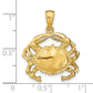 14k Yellow Gold Crab Pendant