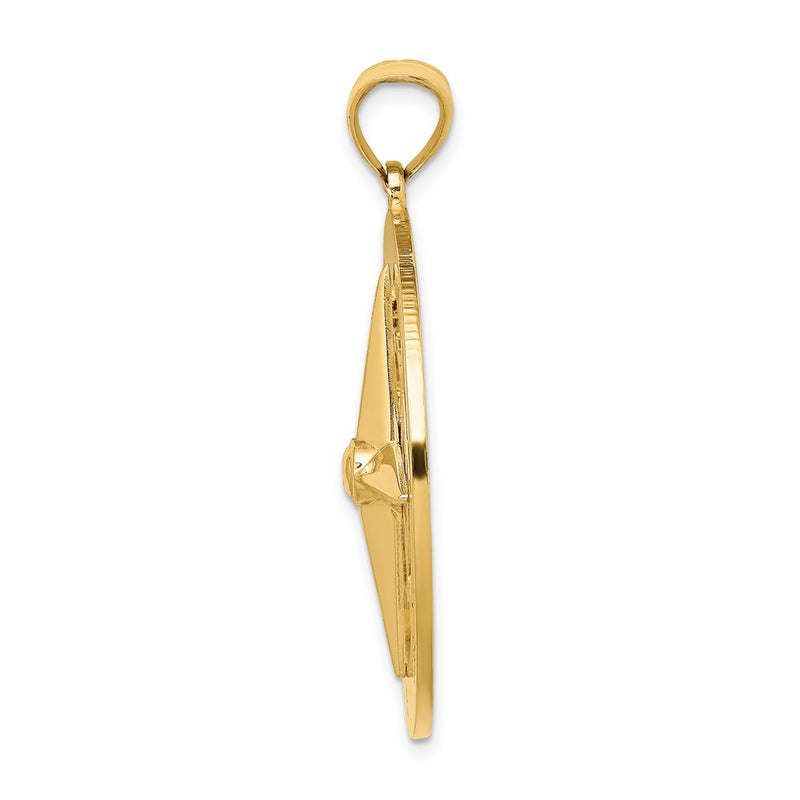 14k Yellow Gold Nautical Compass Charm
