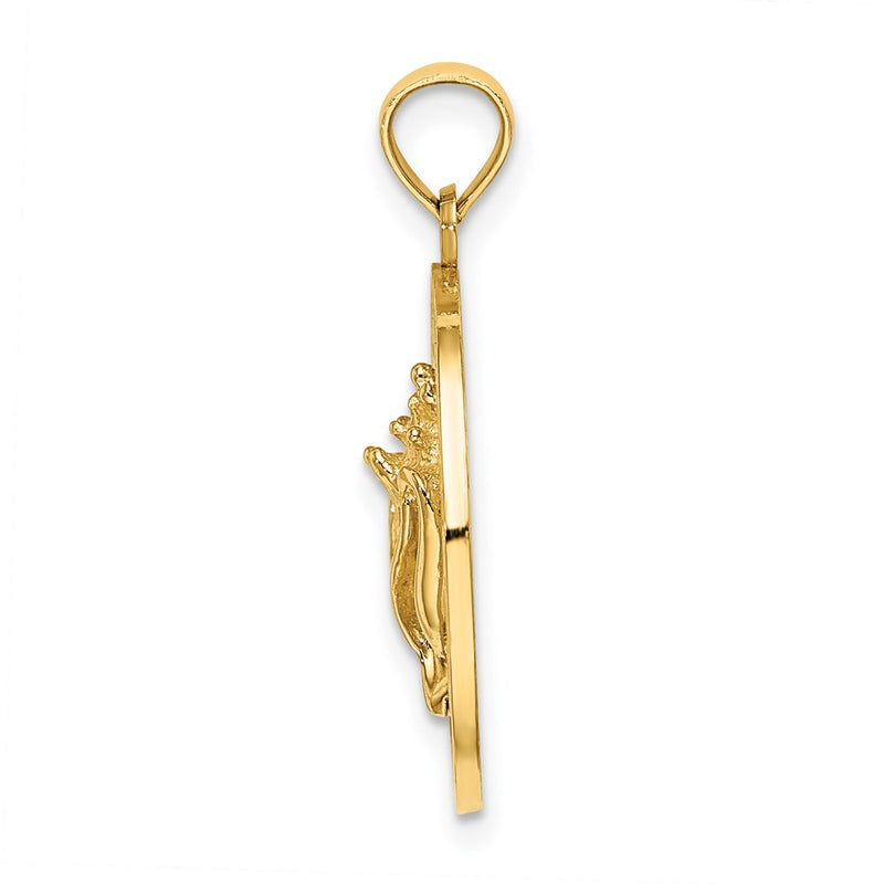 14k Yellow Gold TURKS AND CAICOS w/Conch Shell Circle Charm