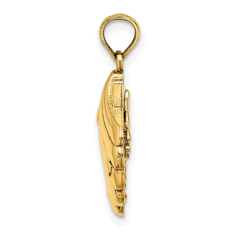 14k Yellow Gold Reversible Palm Trees in Shell Charm