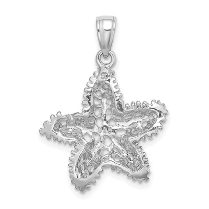 14k White Gold Starfish Filigree Charm