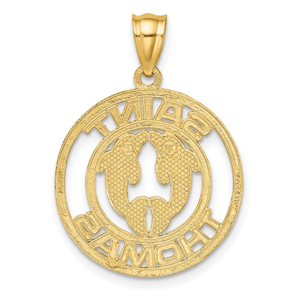 14k Yellow Gold SAINT THOMAS w/ Dolphins Charm