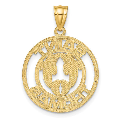 14k Yellow Gold SAINT THOMAS w/ Dolphins Charm