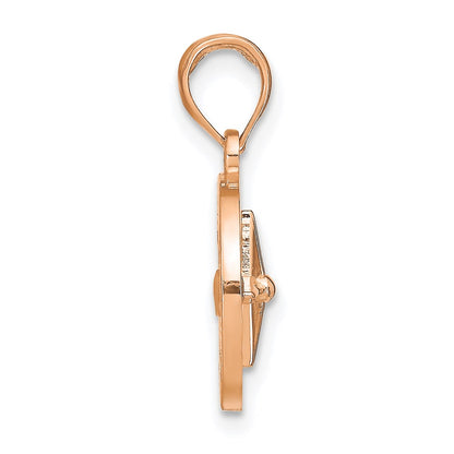 14k White/Rose Gold Rose and White Gold Medium Nautical Compass Pendant