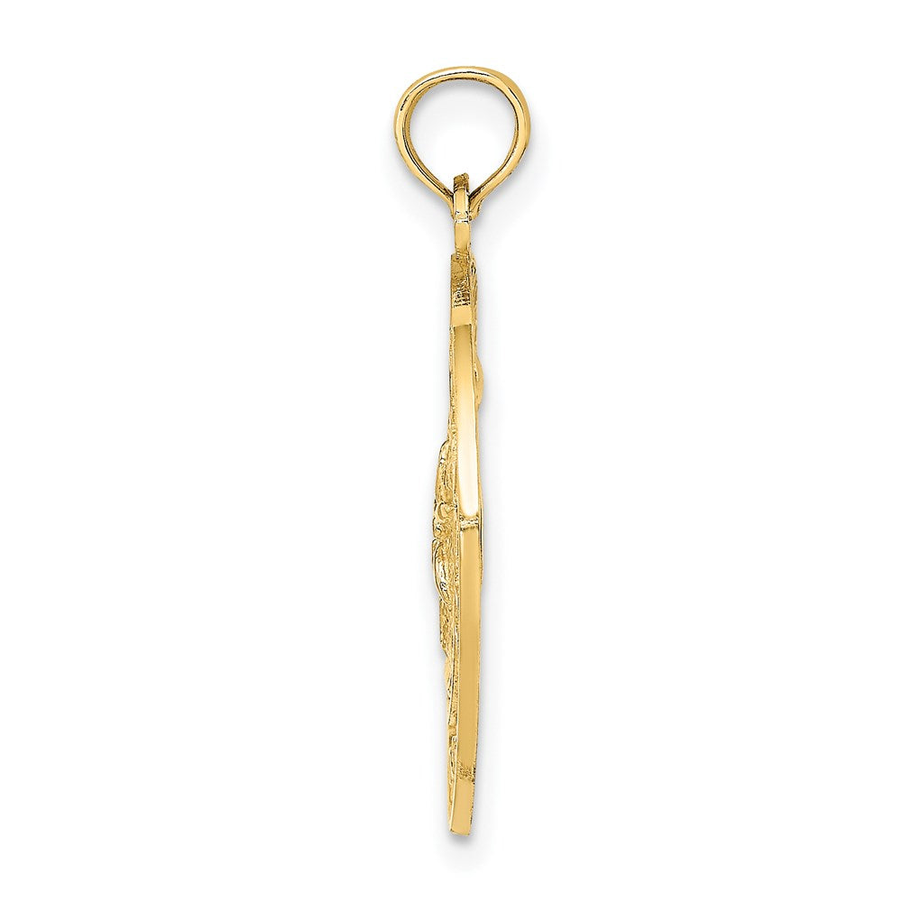 14k Yellow Gold MYRTLE BEACH w/Sand Dollar Circle Charm