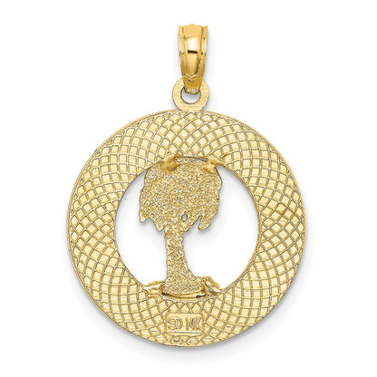 14k Yellow Gold HILTON HEAD SC Palm Tree Charm