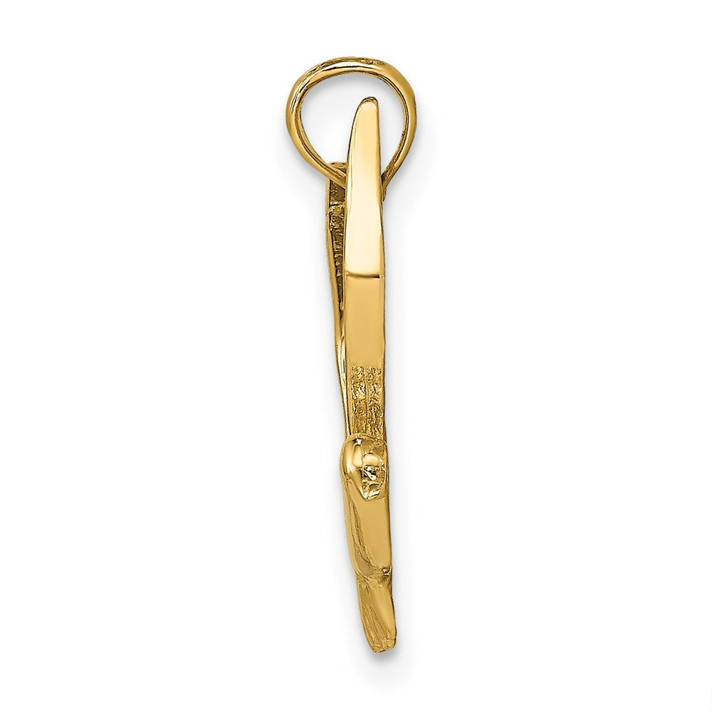 14k Yellow Gold Polished Flying Seagull Charm