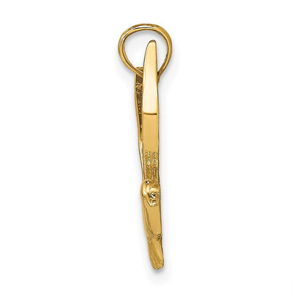 14k Yellow Gold Polished Flying Seagull Charm