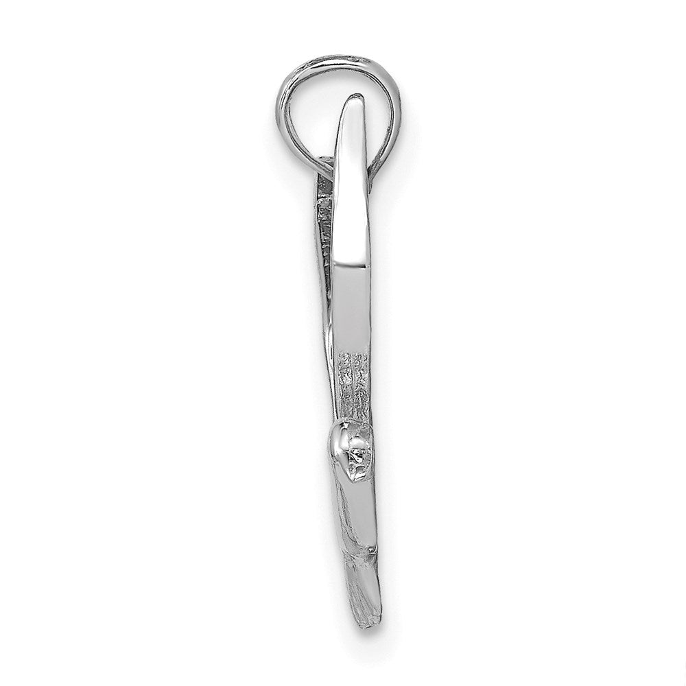 14k White Gold Polished Flying Seagull Charm