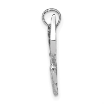 14k White Gold Polished Flying Seagull Charm