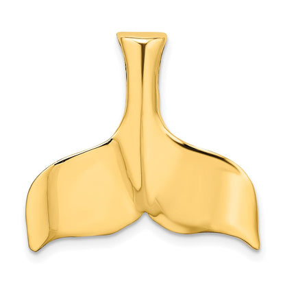 14k Yellow Gold 3-D Polished Whale Tail Charm
