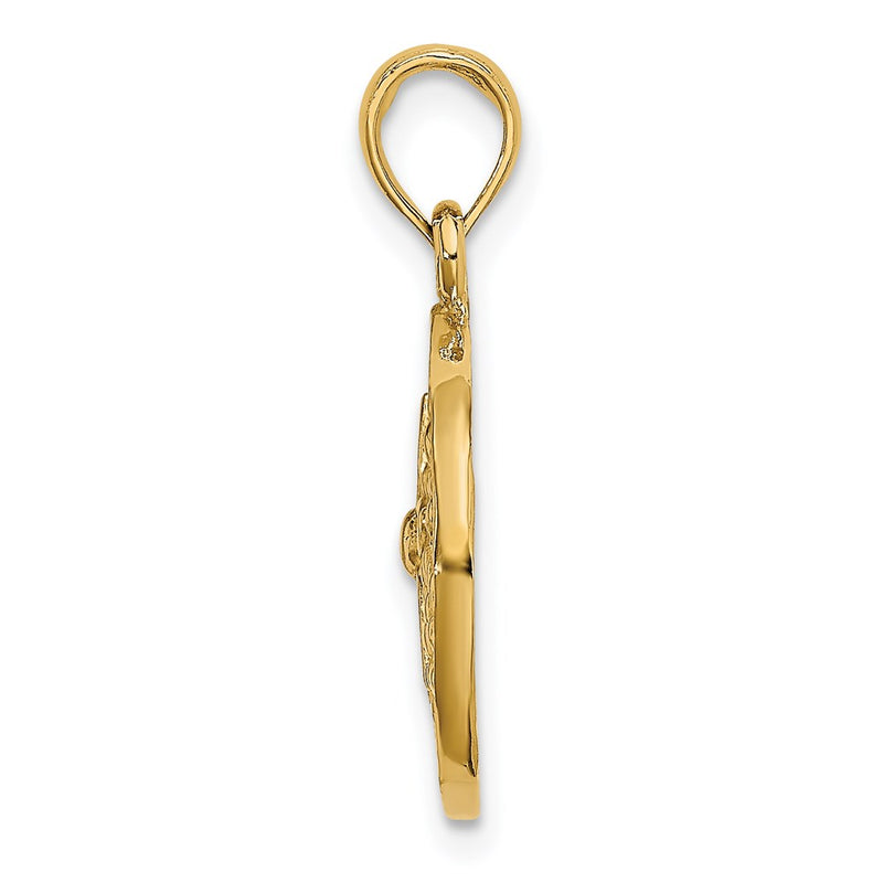 14k Yellow Gold Cut-Out Sand Dollar Charm