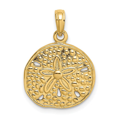 14k Yellow Gold Cut-Out Sand Dollar Charm