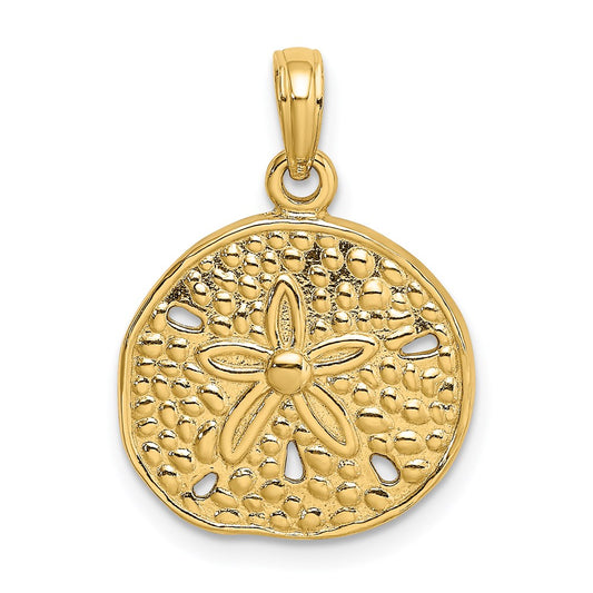 14k Yellow Gold Cut-Out Sand Dollar Charm