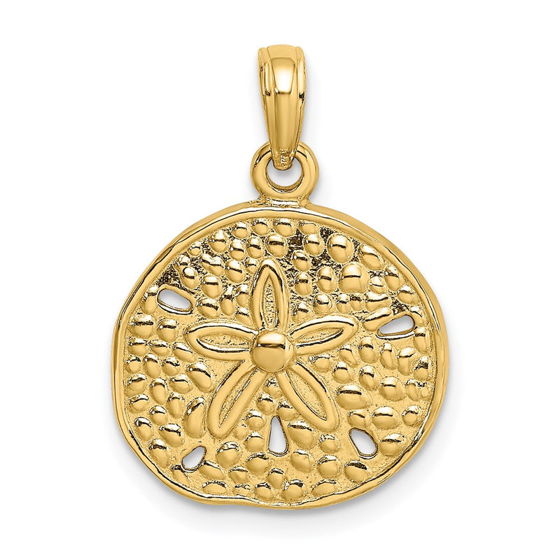14k Yellow Gold Cut-Out Sand Dollar Charm